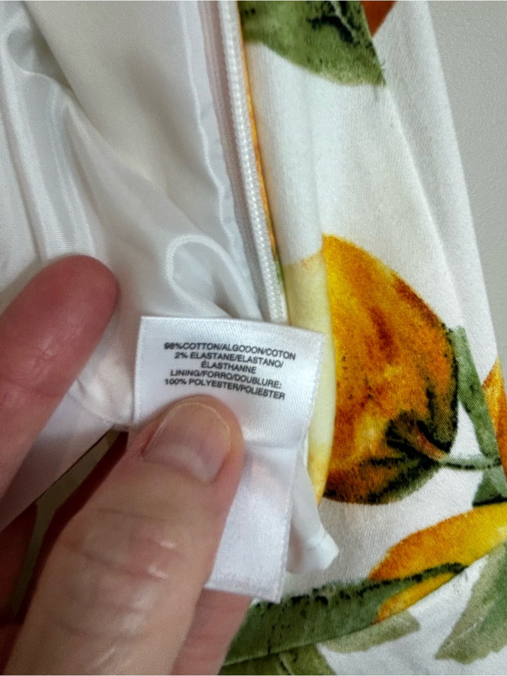 Anne Klein White Midi Dress with Yellow Lemon Print and Green Leaves - Picture 8 of 9